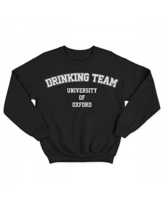 Прикольный свитшот с надписью "University Of Oxford DRINKING TEAM"